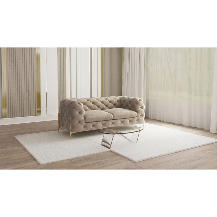 S-Style Möbel Chesterfield-Sofa Ashley Chesterfield Sofa mit Goldene Metall Füßen, mit Wellenfederung – Bild 1