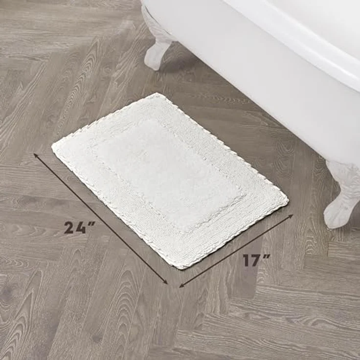 Laura Ashley Badvorleger, gerüscht, Baumwolle, 43x61 cm, Weiß – Bild 3