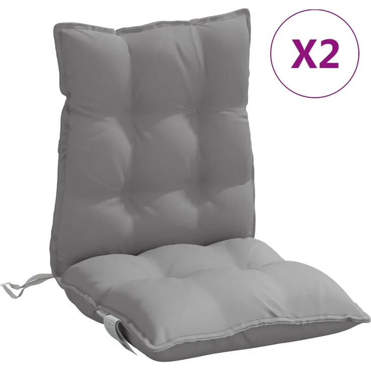 vidaXL Niedriglehner-Auflagen 2 Stk. Grau Oxford-Gewebe 377674 – Bild 2