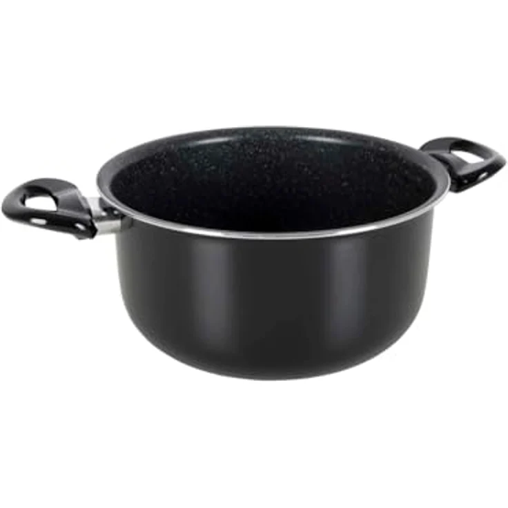 Gimex Black Line Kochtopfset 7 TLG. Aluminium Kochgeschirr Campinggeschirr mit Antihaft-Beschichtung, Induktion geeignet, Black Design – Bild 2
