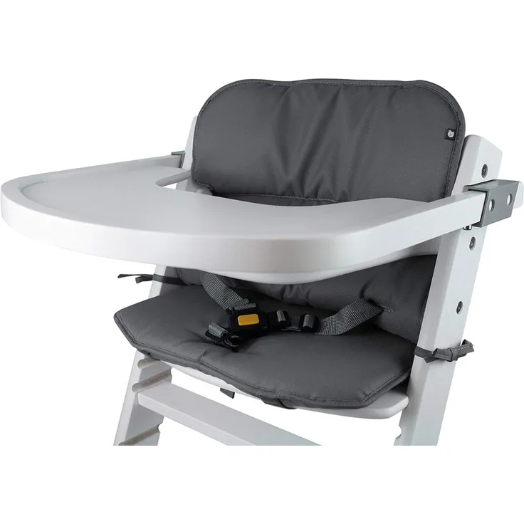 Tinydo® Universal Hochstuhl-Sitzkissen optimal für Timba Safety 1st. und alle gängigen Treppenhochstühle - 2teilg. Set mit Memory-Schaum Sitzverkleinerer-Auflage für Babystühle rutschfest (Dunkelgrau)