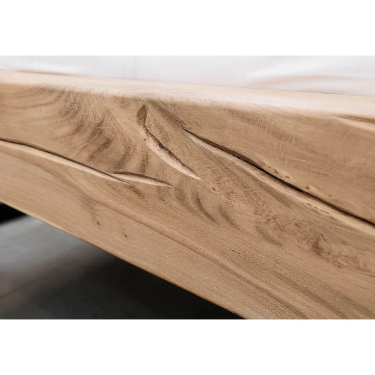 Balkenbett Wildeiche 180x200 bianco geölt JANGALI #112 – Bild 5