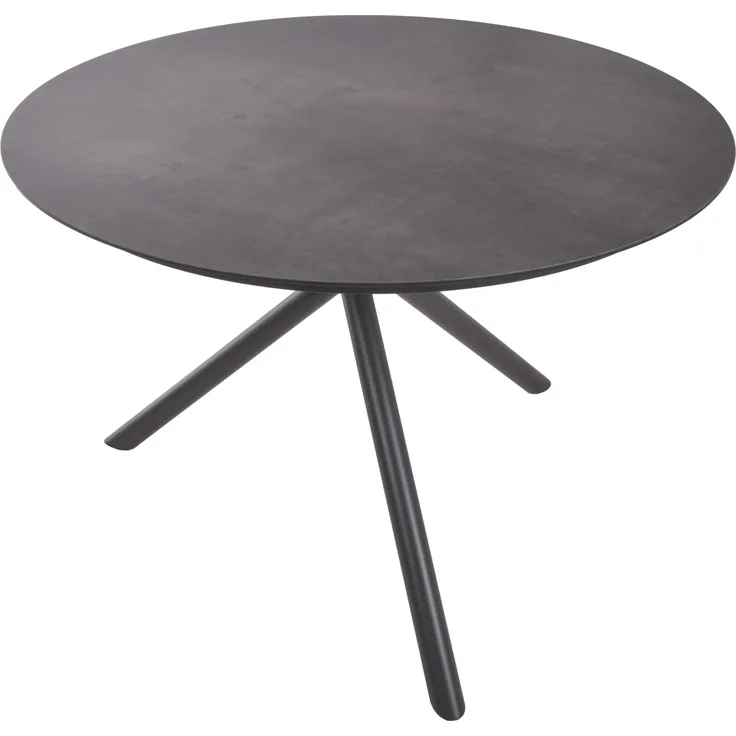 Gartentisch HEINZ rund - Laminat, Grau, 110 x 110 x 75 cm | Terrassentisch Wetterfest Outdoor Tisch
