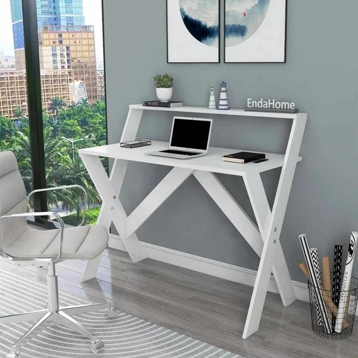 Skye Decor 'X - White' Schreibtisch, Weiß, 90 x 88 x 50 cm – Bild 1