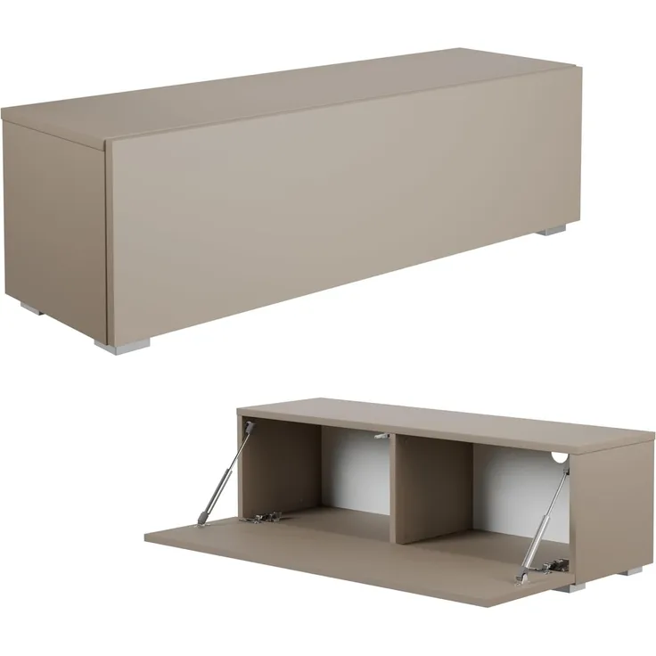 Platan Room Lowboard Kira, TV Schrank Fernsehschrank 105 / 140 / 210 / 280 cm breit Kaschmir Matt