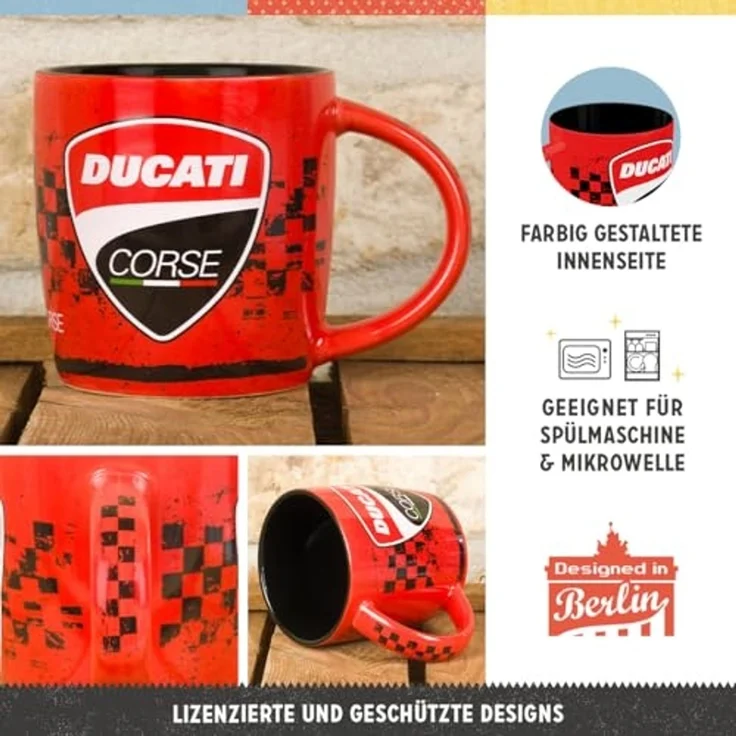 Nostalgic-Art Tasse Kaffeetasse - Ducati Corse - Logo Racing – Bild 3