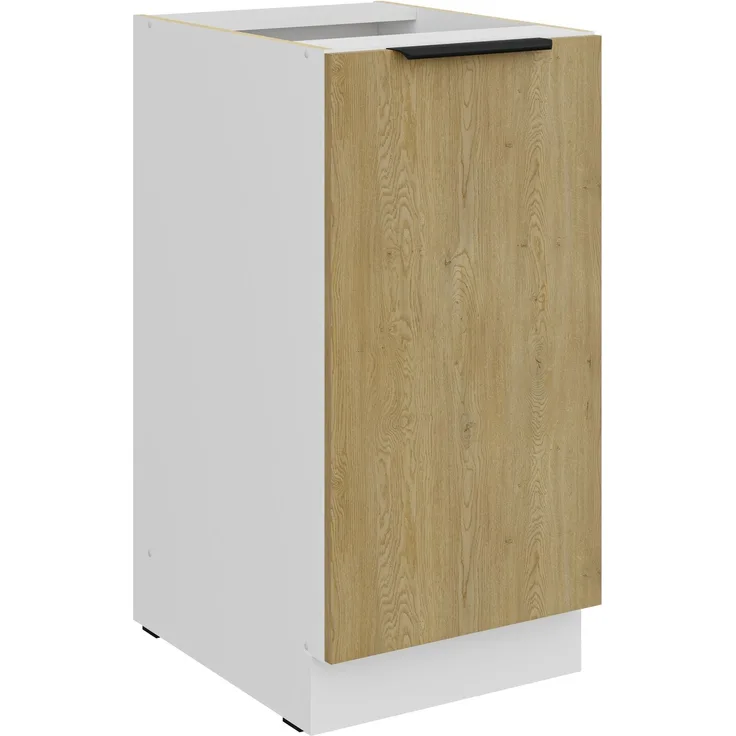 Küchen Unterschrank 40 cm CREMONA Eiche hell + Weiß matt Küche Küchenzeile Küchenblock Einbauküche