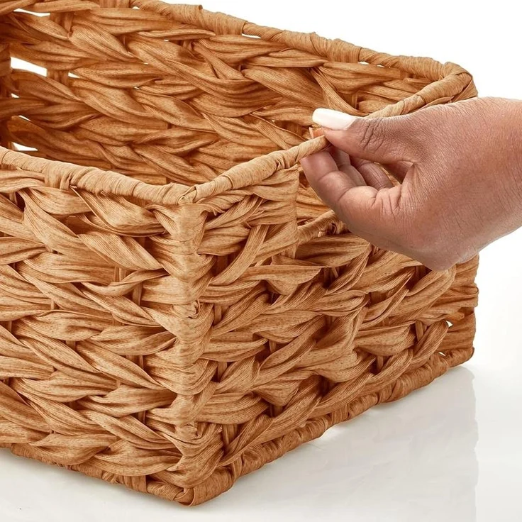 mDesign Aufbewahrung Flechtkorb Schrankkorb Regalbox Organizer 6er Set Braun – Bild 5
