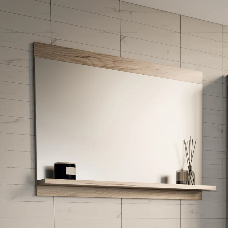 Badezimmerspiegel Krildihana 60x50x12 cm Eicheoptik [en. casa] – Bild 1