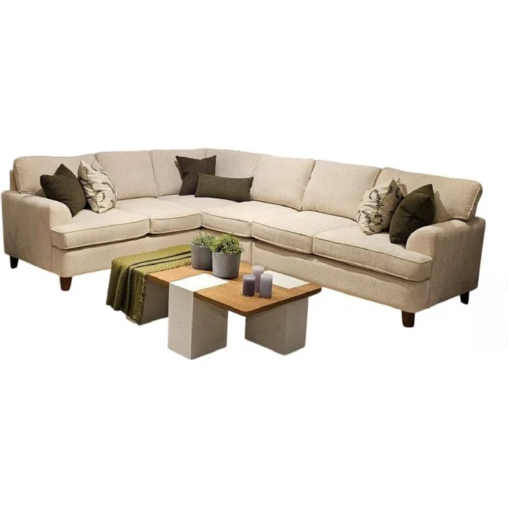 JVmoebel Modulares L-Form Ecksofa, 5-teiliges Sofa für modernes Wohnzimmer, Beige, Made in Europa, 300x240 cm