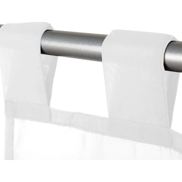 Bestlivings weiße Bistrogardine Transparent mit Schlaufen in 80x110 cm ( BxL ), in vielen Varianten erhältlich – Bild 4