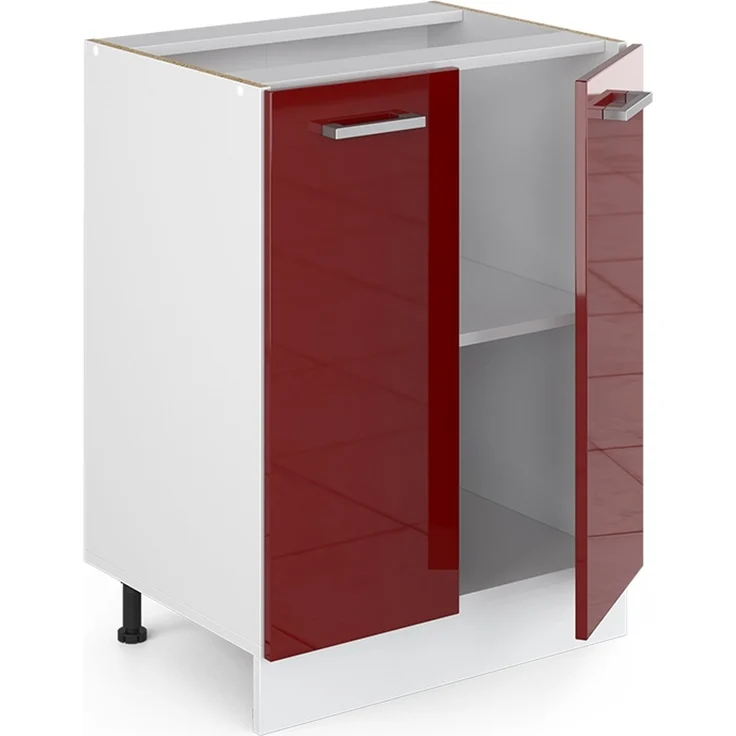 Küchenunterschrank R-Line Rot Hochglanz 60 cm , AP Eiche Vicco – Bild 6