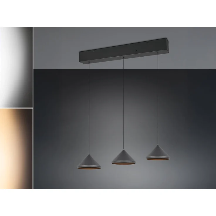 Trio LED-Pendelleuchte Laguna 200 x 70 cm warmweiß-neutralweiß schwarz – Bild 3