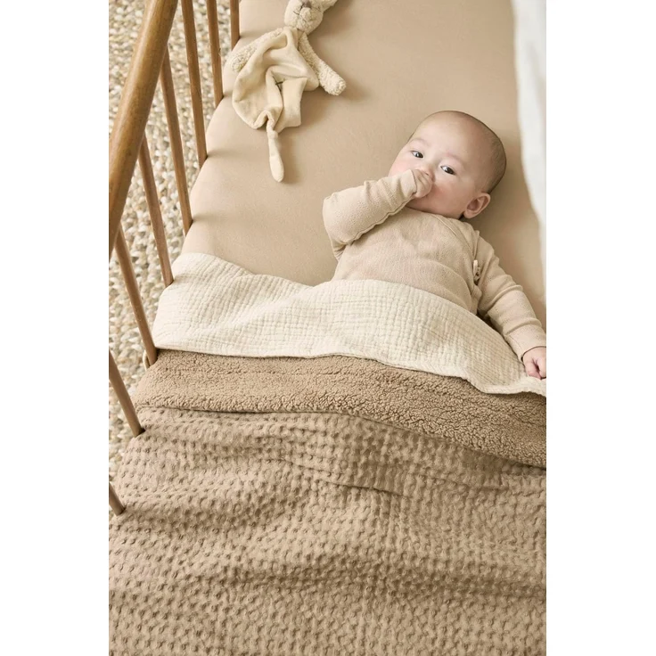 Meyco Waffel Teddy Wiegen-Decke - 75 x 100 cm - Ta – Bild 7