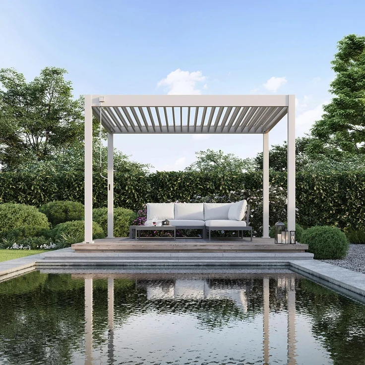 Weide 'Classic' Pergola, freistehend, Aluminium / Stahl beige, 300 x 360 x 255 cm – Bild 3