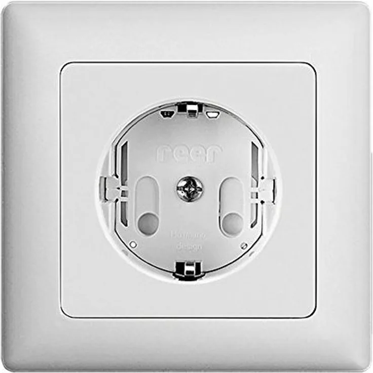 reer 3245.010 - Steckdosenschutz, schraubbar, weiß, 10 Stück