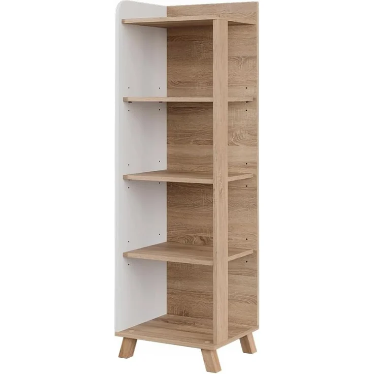 Badregal Karen Sonoma/Weiß 40 x 128 cm mit 4 Fächern Vicco – Bild 1