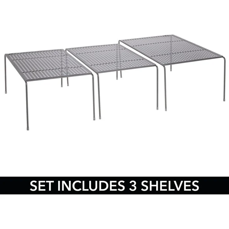 mDesign Küchenregal Abtropfgestell Aufbewahrung Organizer 3er Set Metall Grau – Bild 5