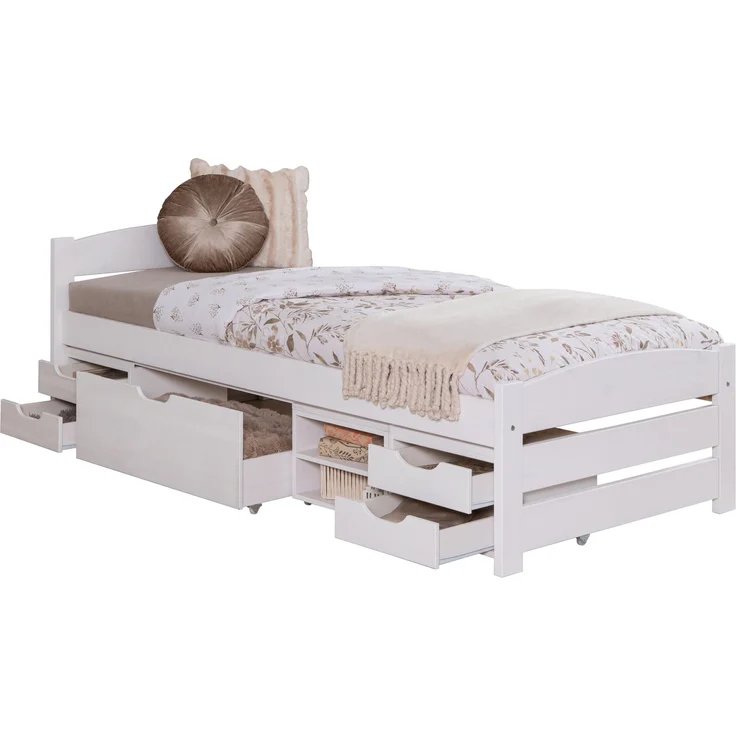 Stauraumbett Seniorenbett "Loni" 90x200 Kiefer massiv