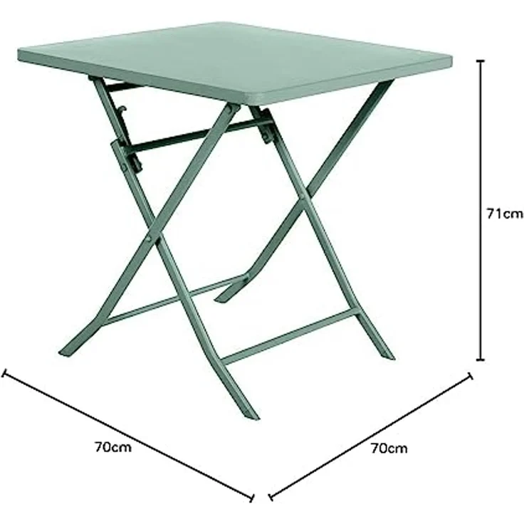 Hespéride - Quadratischer klappbarer Gartentisch Greensboro Olivgrün - 2 Plätze - Olivengrün – Bild 2