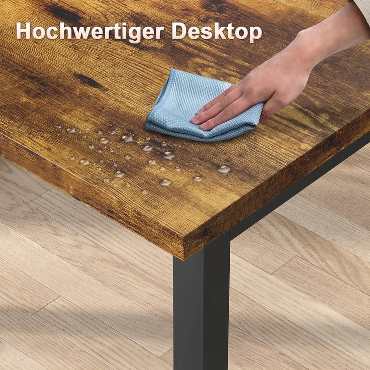 JUMMICO Schreibtisch 120 x 50 x 75 cm, Kleiner Tisch Computertisch Bürotisch für Arbeitszimmer, Computertisch Klein für Home, Office, Braun – Bild 6