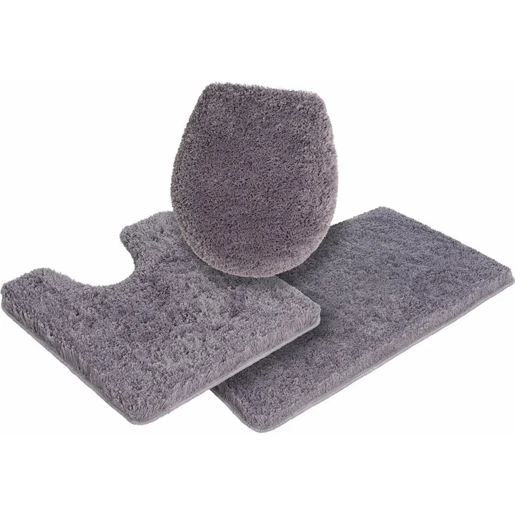 Möve Badematte Superwuschel, Badvorleger, Badezimmer Teppich, Höhe 40 mm, rutschhemmend beschichtet, fußbodenheizungsgeeignet, schnell trocknend, strapazierfähig, Polyester, rechteckig, 3-tlg. Stand-WC Set, Mikrofaser-Badematte, Badteppich, rechteckig,... – Bild 1
