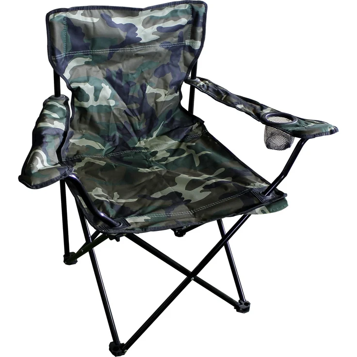 Anglersessel Campingstuhl mit Getränkehalter und Tasche Camouflage – Bild 4