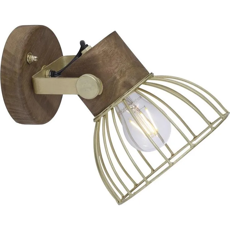Leuchten Direkt 11486-60 Wandleuchte Alami messing holz E27