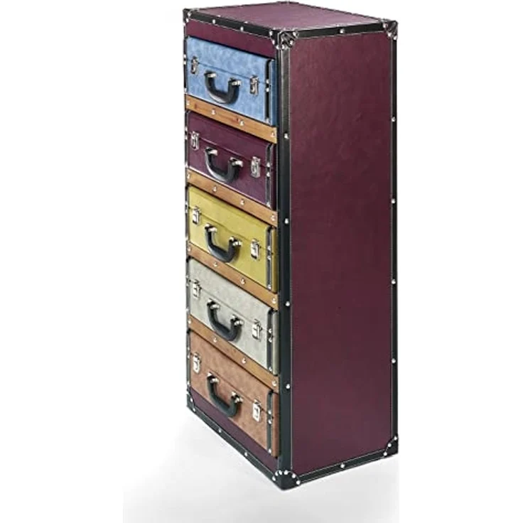 Kobolo Regal Kommode in Kofferoptik -Bunt- 5 Fächer – Bild 3