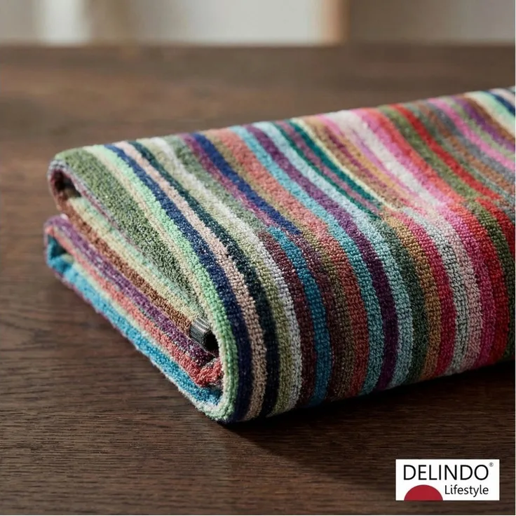Delindo Lifestyle Geschirrtuch, Grubentuch aus Baumwolle, (5er Set, bunt gestreift ca. 50x90 cm)
