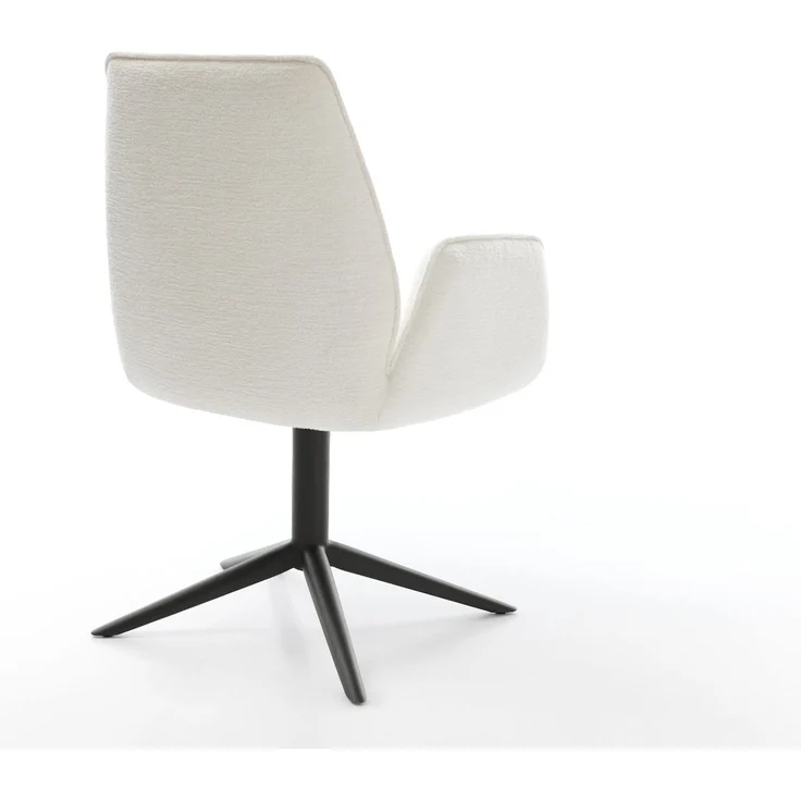 Drehstuhl Zoa-Flex Bouclé Soft Beige Fußkreuz Schwarz 360° drehbar Wippfunktion Taschenfederkern – Bild 5