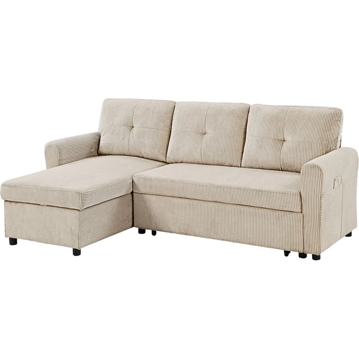ATLANTIC home collection Schlafsofa Gustavo L-Form, B: 199 cm, mit Bettfunktion, Bettkasten & seitlichen Taschen – Bild 3