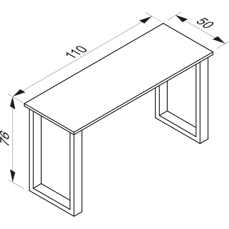 VCM Schreibtisch Lona 919614 Silber / Anthrazit H. 76 x B. 110 x T. 50 cm – Bild 2