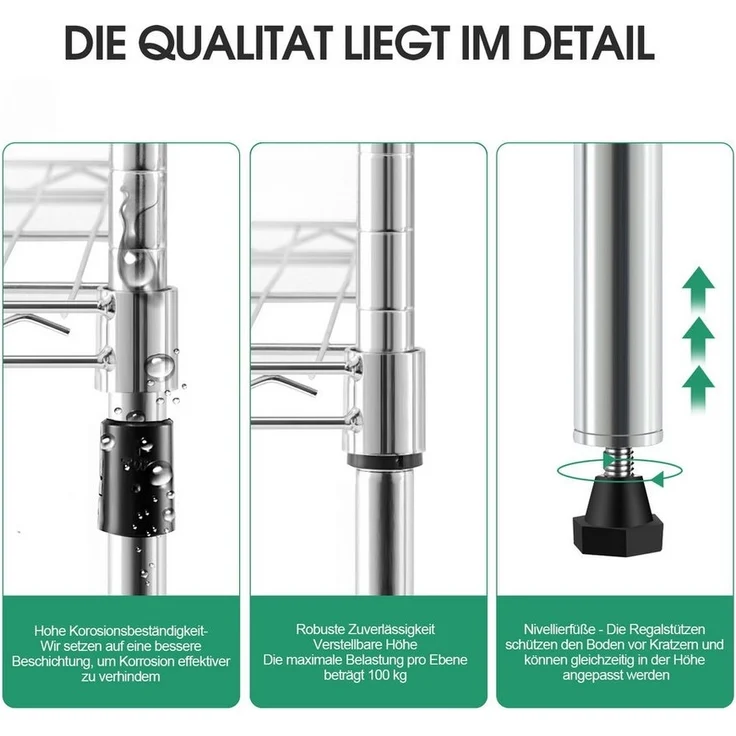 Zedelmaier Mehrzweckregal Lagerregal, Regal, Gitterregal Metall, frei verstellbare Regale – Bild 3
