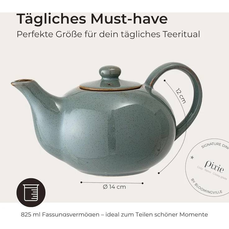 Bloomingville Kanne Bloomingville Pixie Teekanne Grün Steingut, 825 l, (Packung) – Bild 2