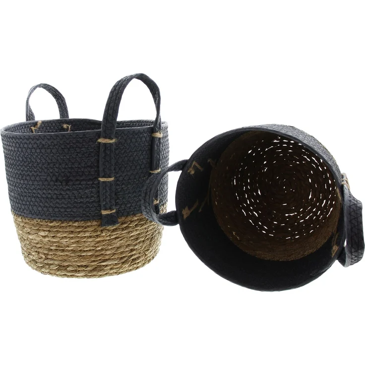 Füllkorb Naturblau 2er Set Aufbewahrungskorb Schale Obstkorb Tischdeko Korb – Bild 3