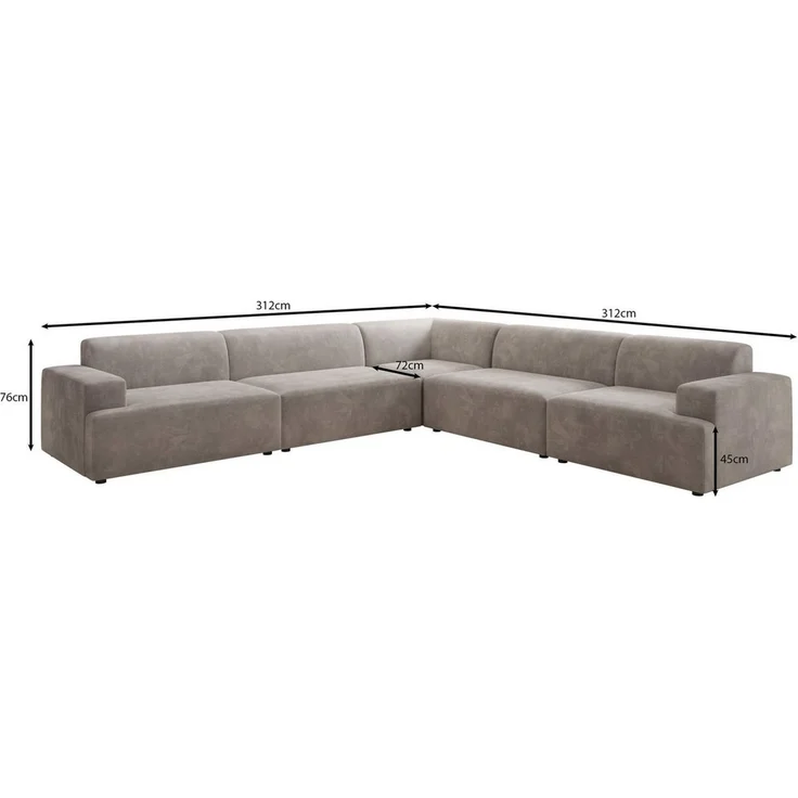 Luxusbetten24 Sofa Designer Sofa Monza Wohnlandschaft L XXL, in Samt – Bild 3
