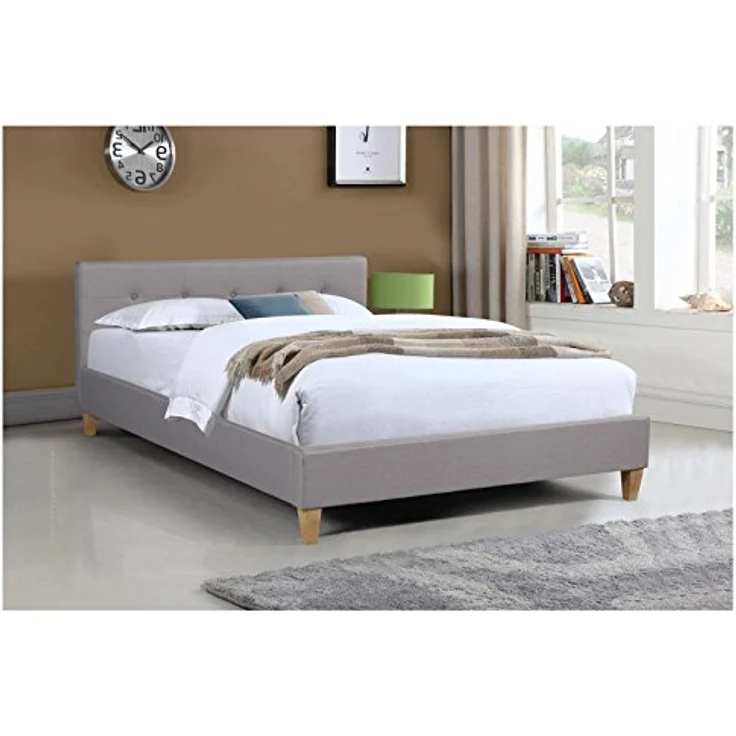 CARO-Möbel Polsterbett Adele Bettgestell 140x200 cm Doppelbett Designbett, inklusive Lattenrost, Stoffbezug in grau anthrazit – Bild 3
