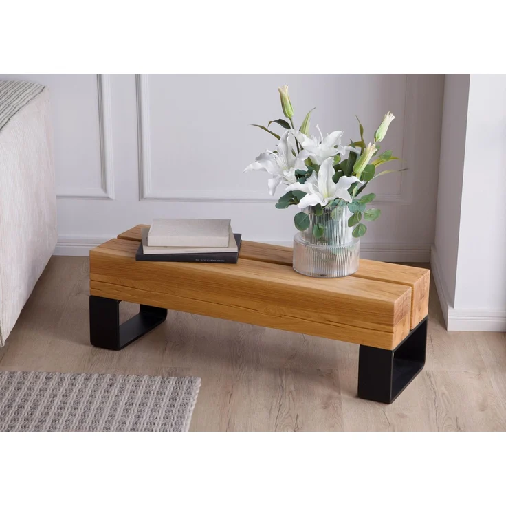 Bank Eiche 100x31x32 natur geölt LOUNGE COLLECTION #07 – Bild 2
