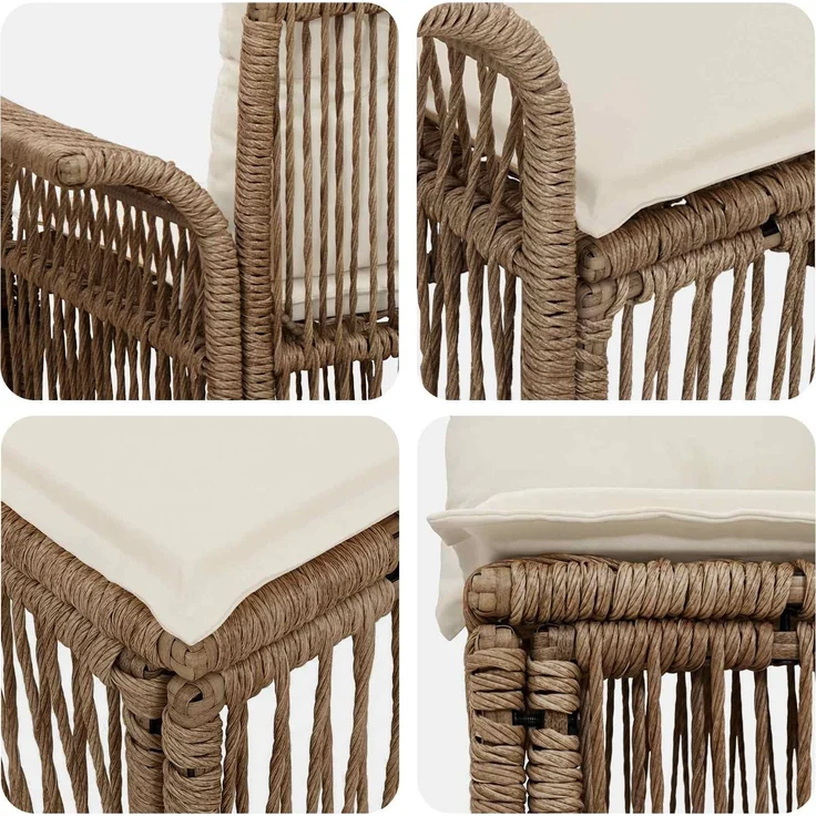 vidaXL Gartensofa-set 7 stk. 7-Sitzer Beige Poly-Rattan 3434889 – Bild 6