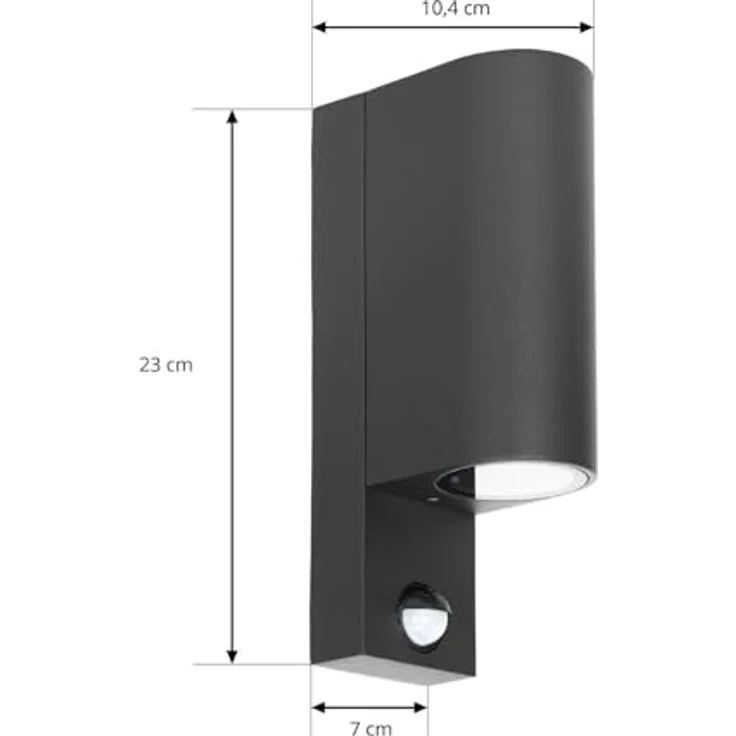 Prios Außen-Wandleuchte Tetje, Metall, Schwarz IP65mit Bewegungsmelder, 2 x 10 W LED – Bild 3