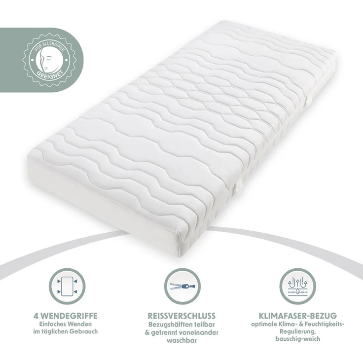 Home Deluxe - Bett mit Ablage GALAXIS - Farbe: Grau, Größe:, mit Matratze H3/H4, 140x200 cm – Bild 6