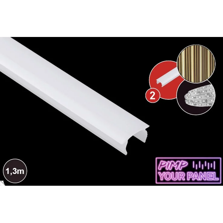 Briloner PC Profil Pimp Diffusor your Panel 1,3 m, Kunststoff, 14-15 mm, weiß – Bild 2