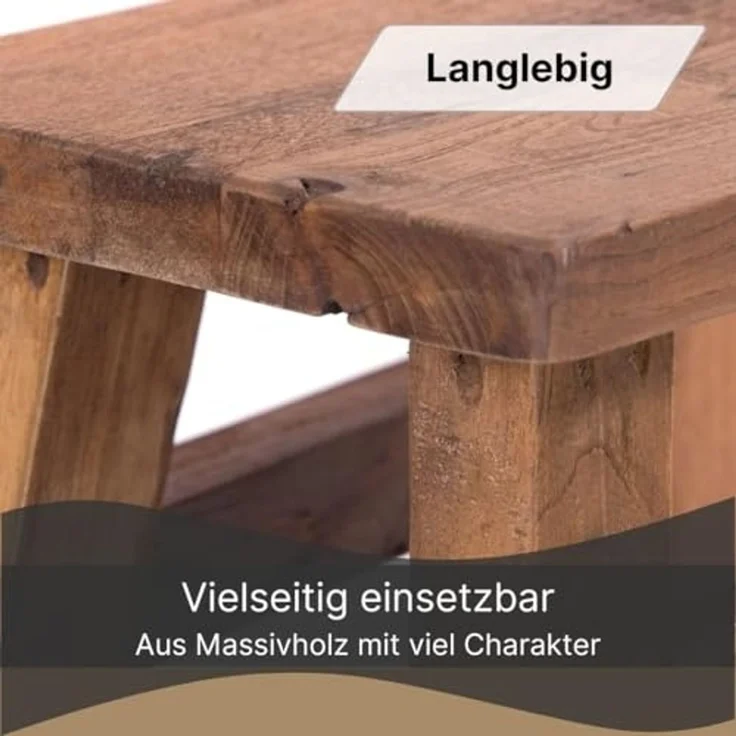 Hocker HOCKER Noah 50 Recyclingholz massiv naturfarben – Bild 6