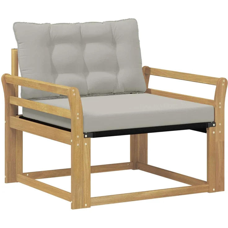 vidaXL Outdoor-Sofagarnitur Massives Akazienholz und Textilene Weiß 3439065 – Bild 2