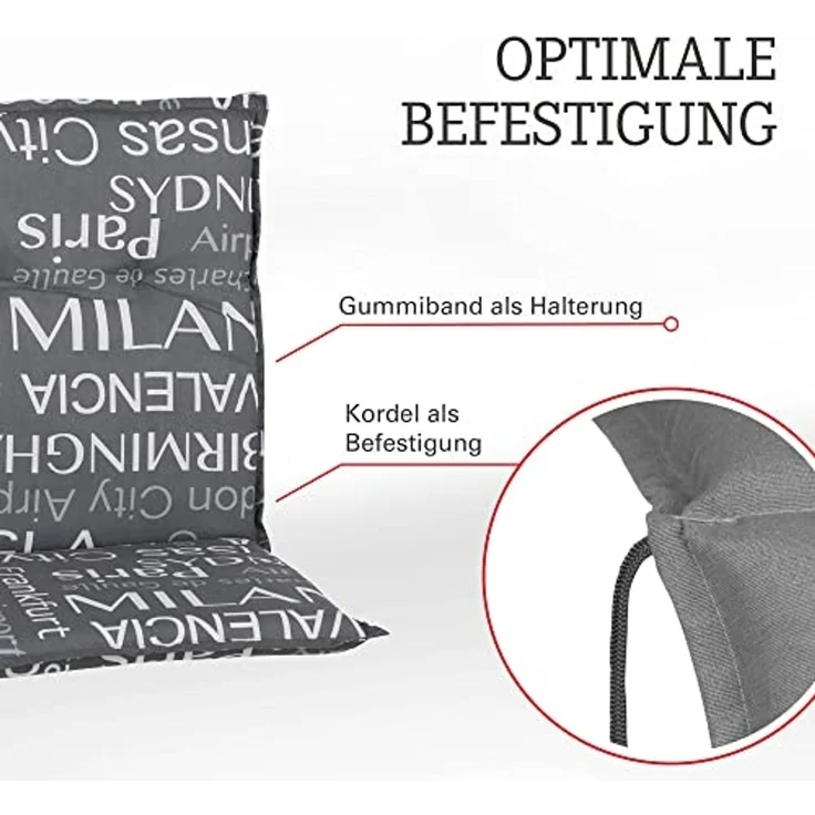 BEO Gartenmöbelauflage für Niedriglehner Bellona M920 Städtenamen auf grauem Hintergrund M920 M – Bild 4