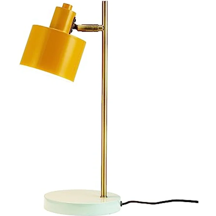 Dyberg Larsen Ocean Tischlampe, LED Nachttischleuchte in Curry, Messing und Türkis, verstellbarer Lampenkopf, dimmbar – Bild 2