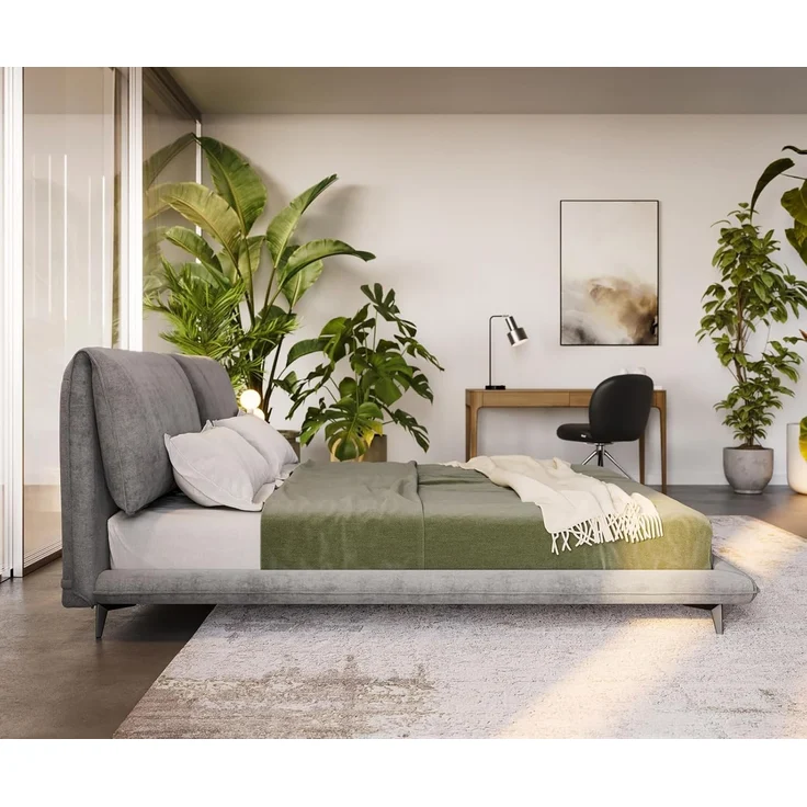 Polsterbettgestell Cusino 180x200 cm Mikrofaser Grau – Bild 4