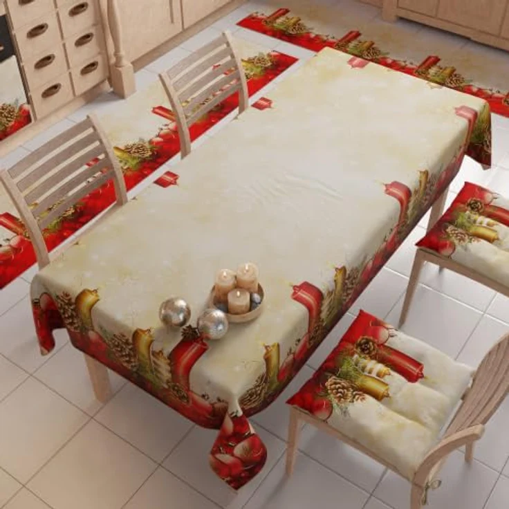 PETTI Artigiani Italiani - Weihnachts-Küchenläufer, Rutschfester und waschbarer Weihnachts-Küchenteppich, Weihnachtsteppich 52x440 cm Kerzen, Made in Italy – Bild 4