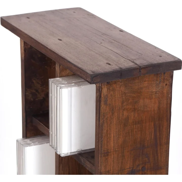DESIGN DELIGHTS Regal RUSTIKALES CD & BÜCHERREGAL NATURE, 94x36cm(HxB) Holzregal 10 Fächer – Bild 5